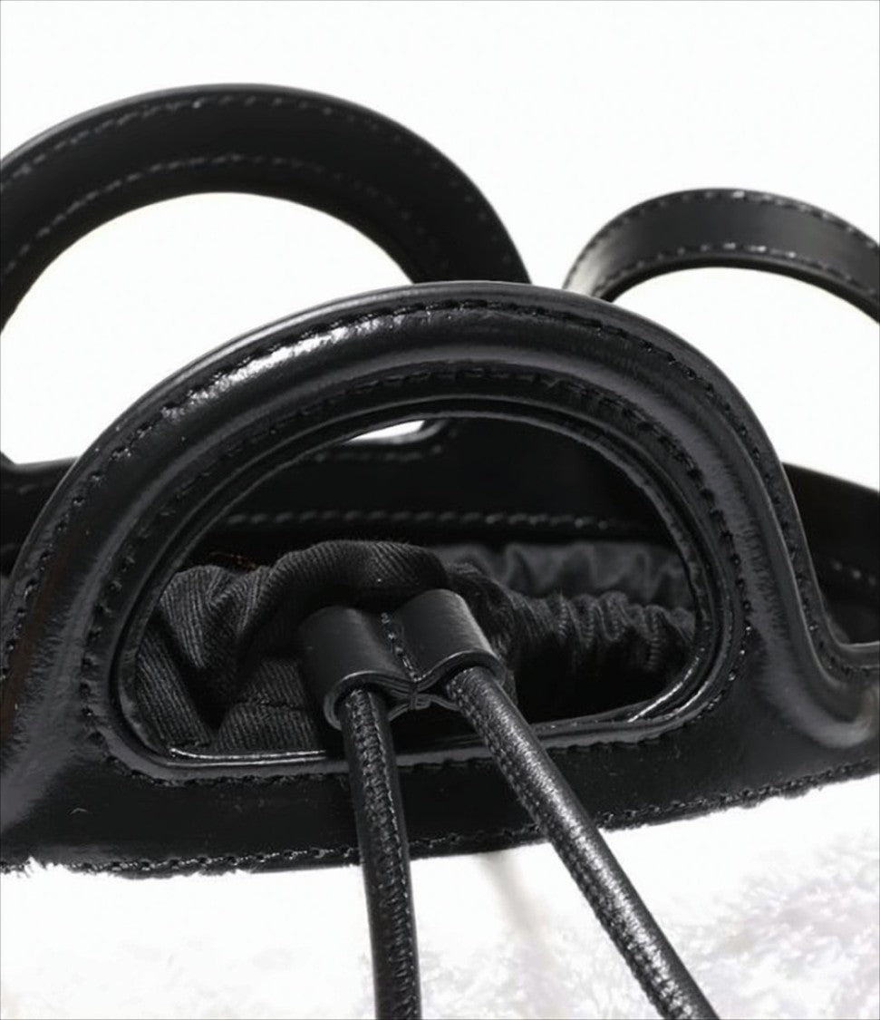 Small Bucket Tote Bag with Faux Fur and Calf Leather Trim