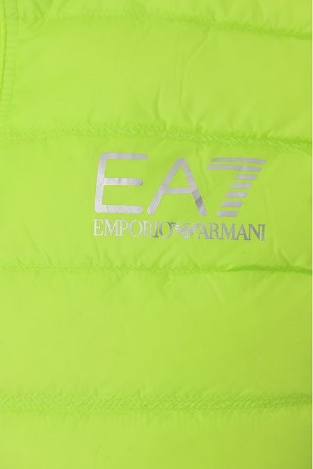 Lime Down Waistcoat With Quilted Texture And Logo Zip