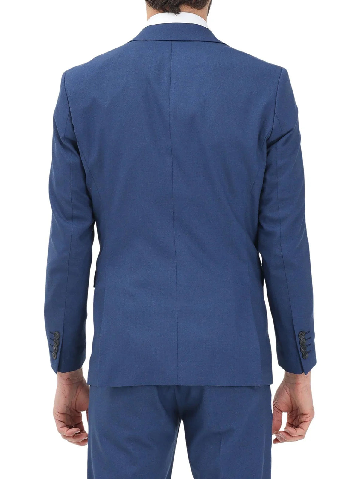 Blue Wool Polyester Viscose Tailored Jacket