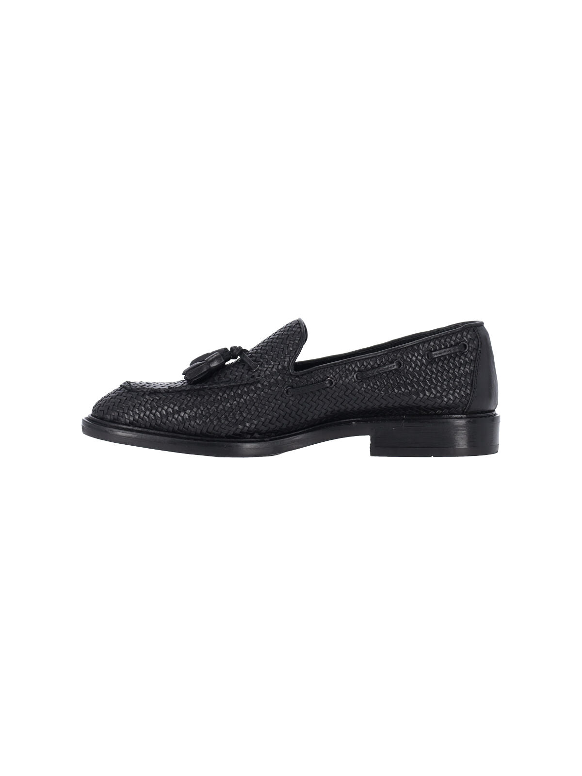 Braided Tassel Loafers – Black