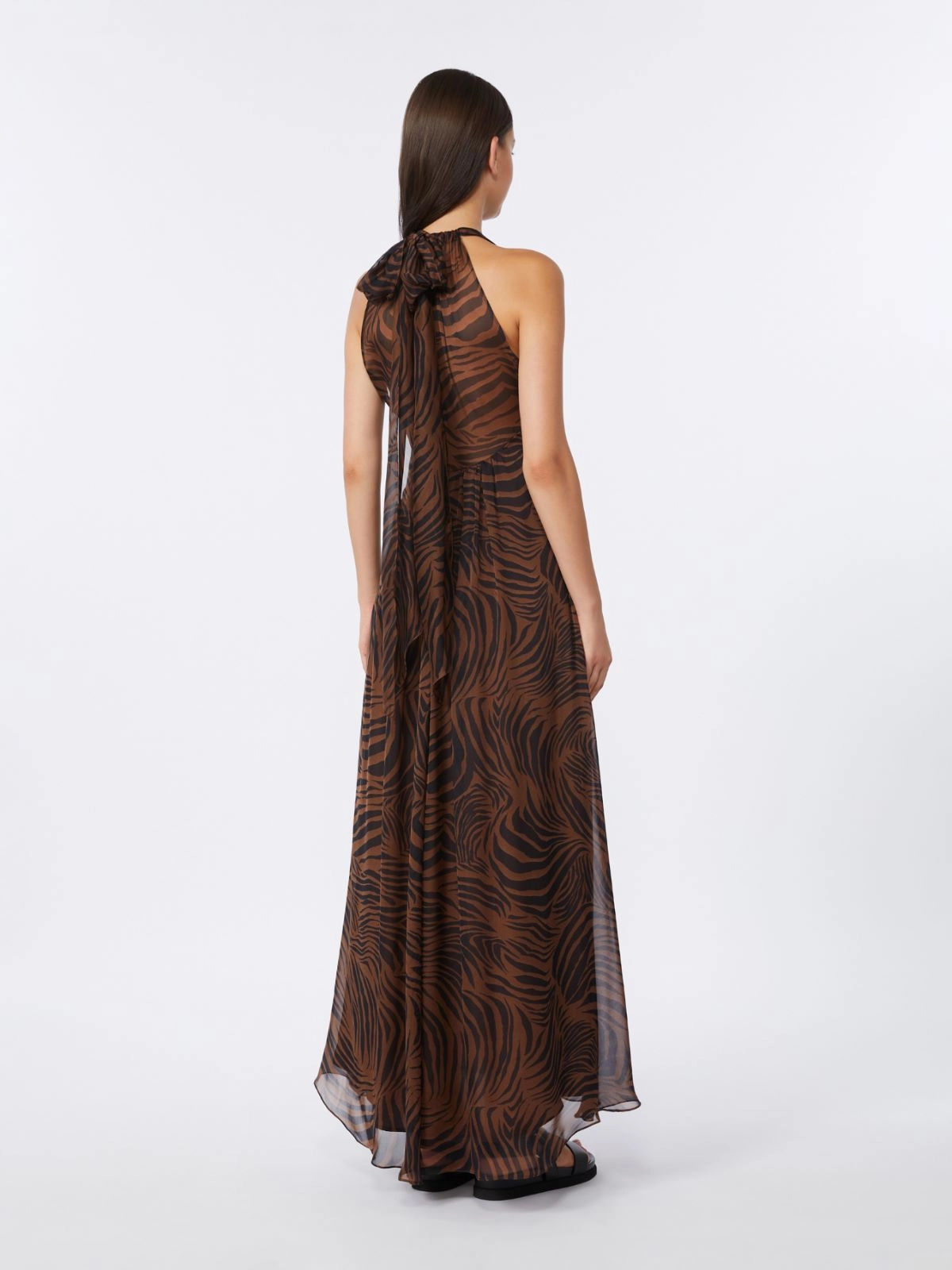 Sleeveless Maxi Dress with Deep V-Neckline