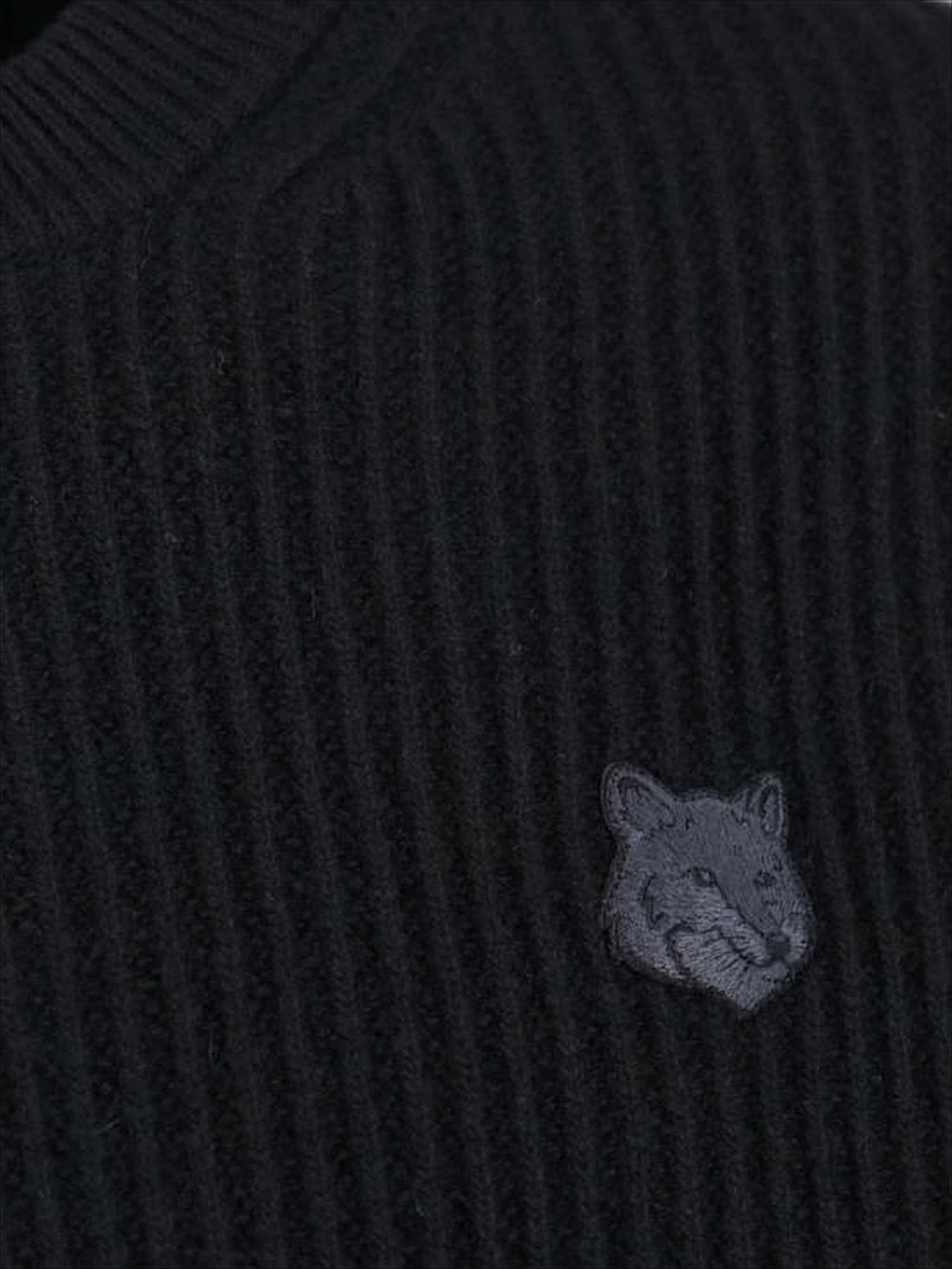 Ribbed Black Wool Sweater