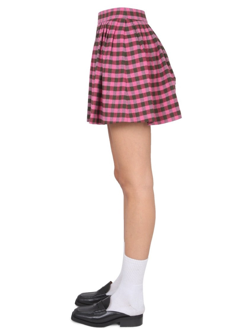 High-Waisted Checkered Mini Skirt
