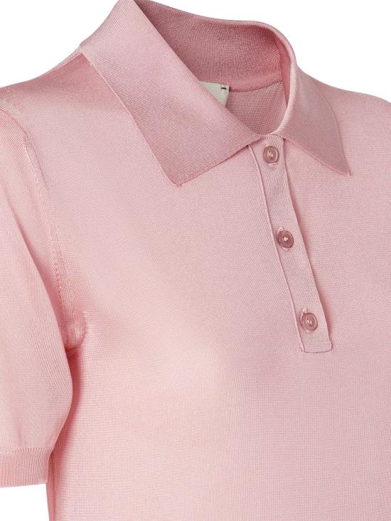 Shiny Viscose Short-Sleeved Polo Shirt With Classic Collar