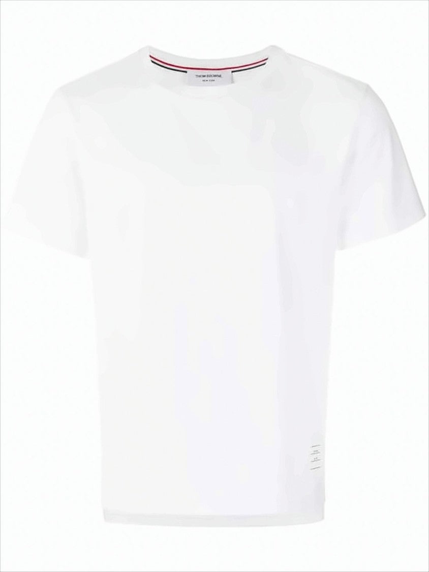 Short-Sleeved Cotton T-Shirt with Signature Stripe Detail