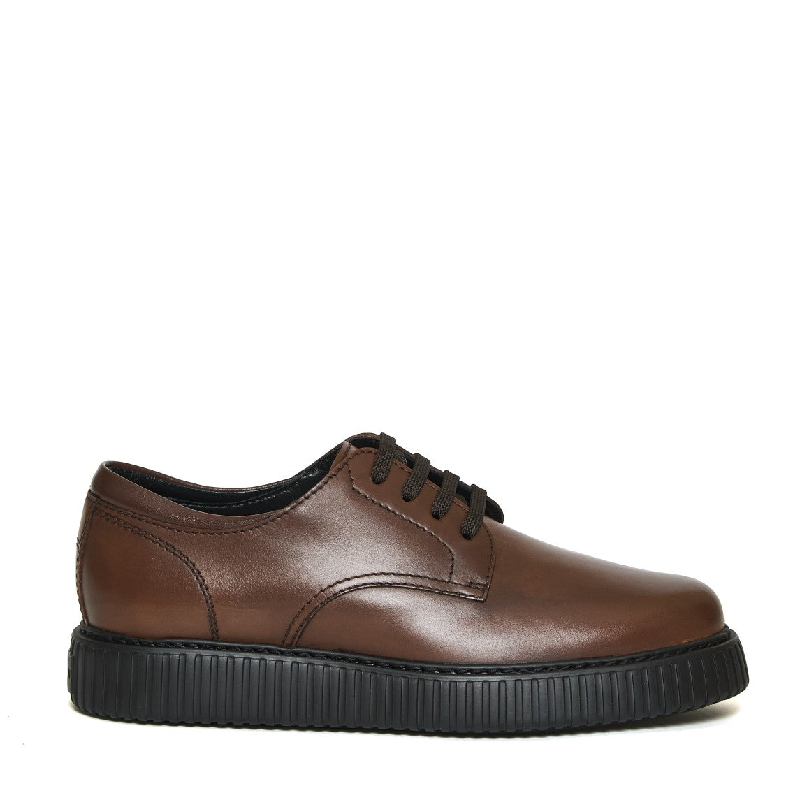 Brown Lace-Up Striped Bottom
