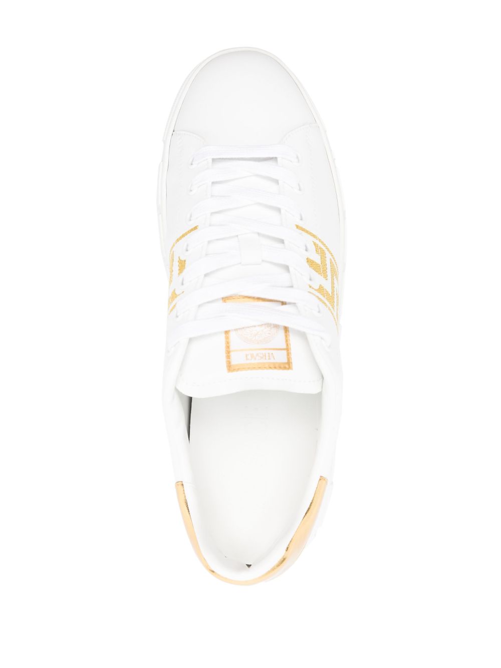 Greca Motif Calf Leather Sneakers