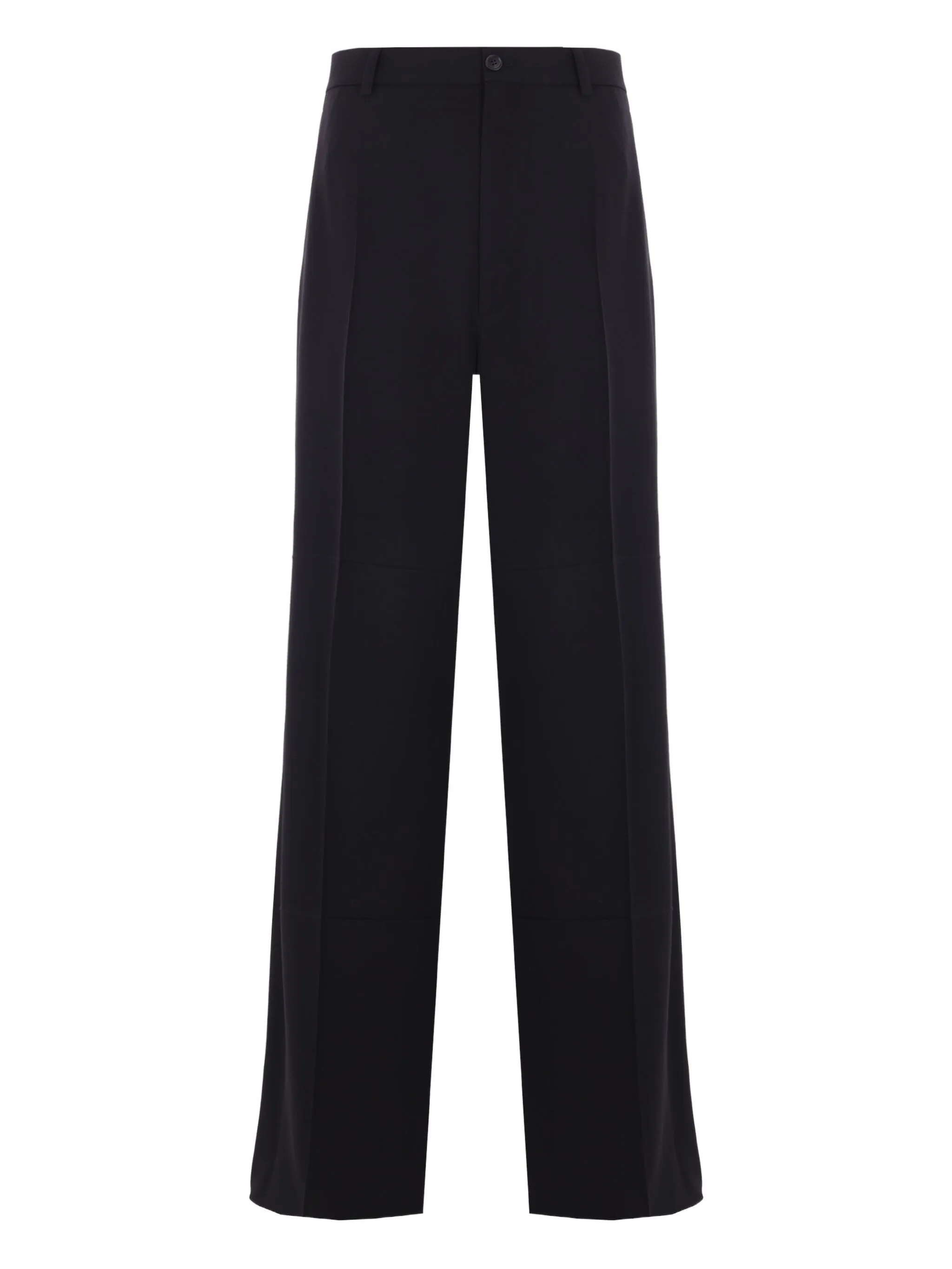 Black Tailored Wide-Leg High-Waisted Pants