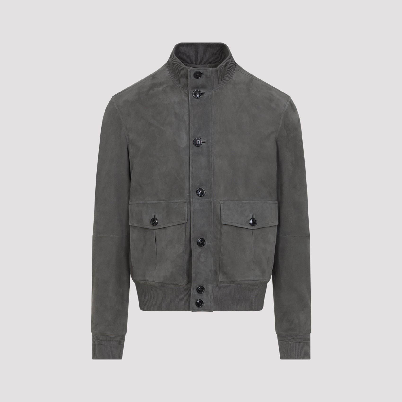 Tailored-Fit Grey Lamb Leather Jacket