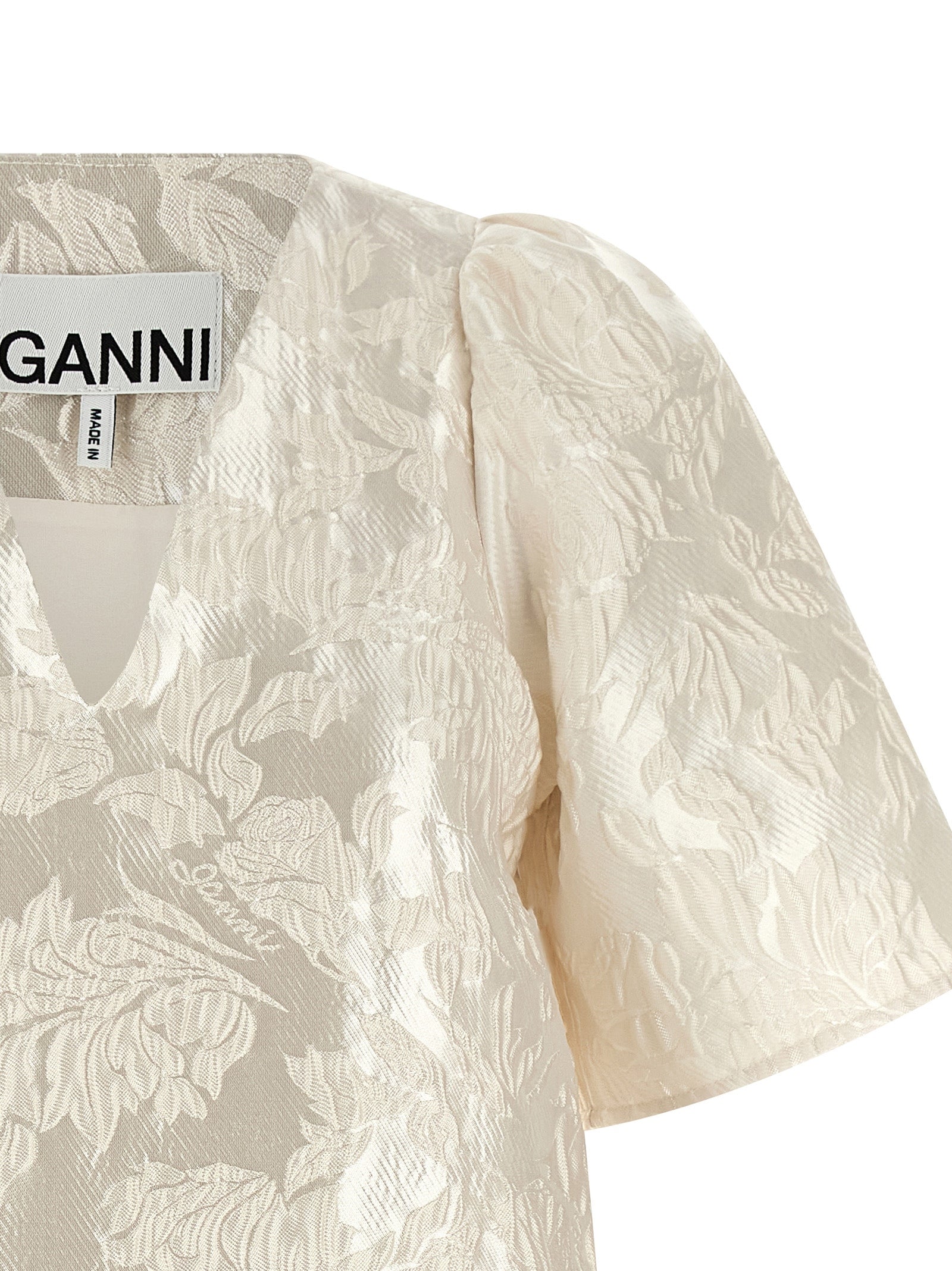 'Satin Cloque' Mini Dress