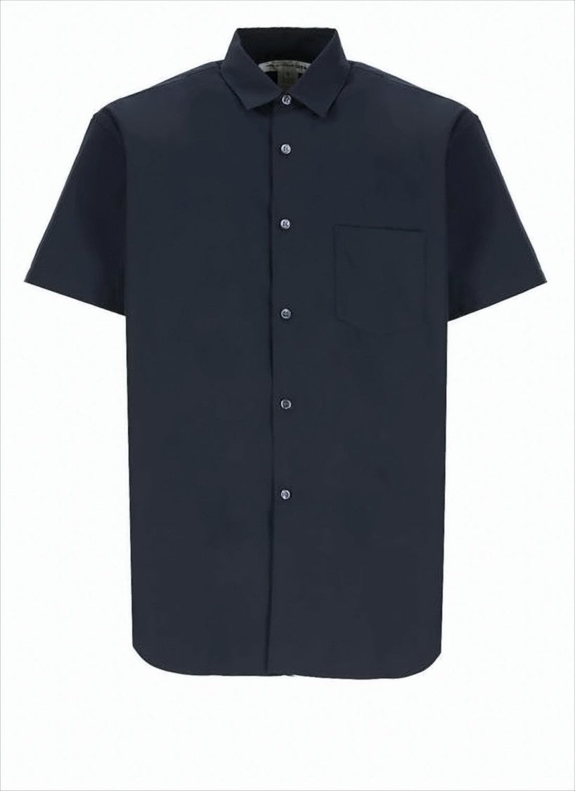 Short-Sleeve Cotton Shirt with Classic Collar
