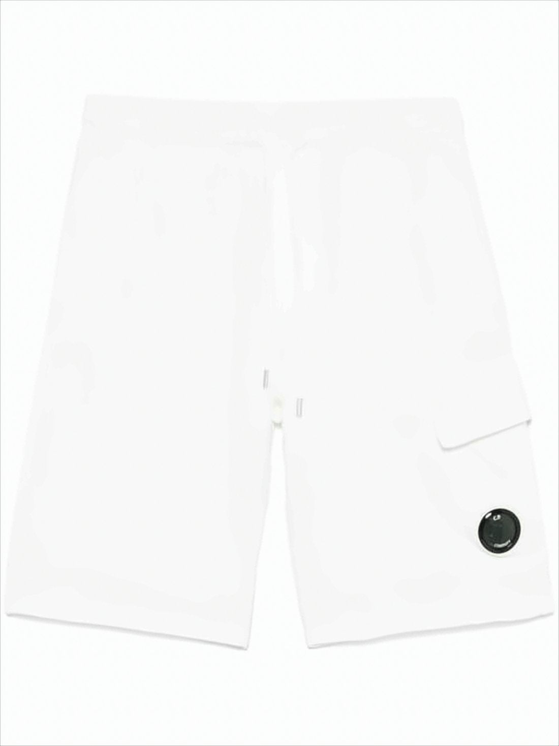 Minimalist White Shorts with Flap Pocket