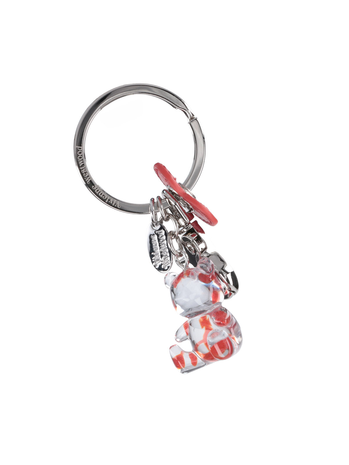 Silver Teddy Resin Metal Keychain