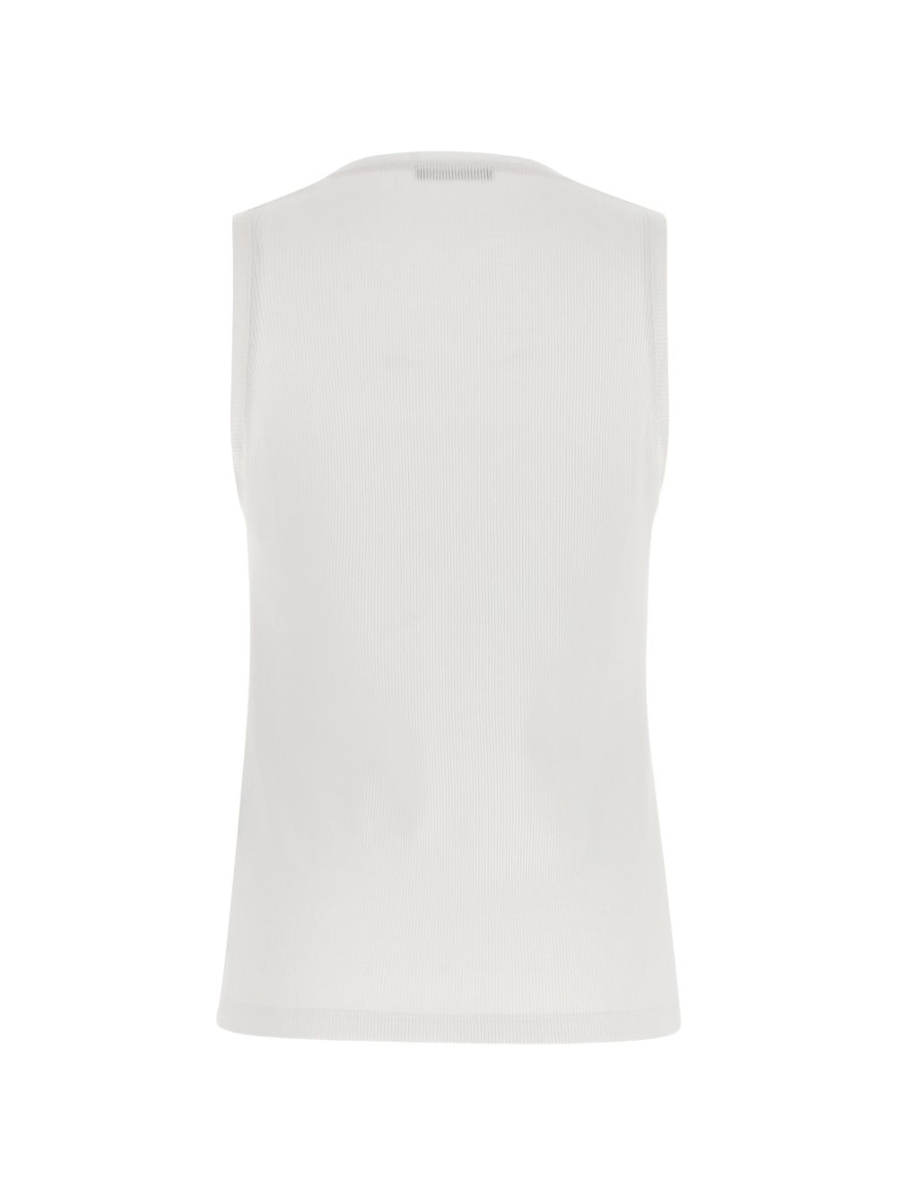 Sleeveless Ribbed Top with Round Neckline