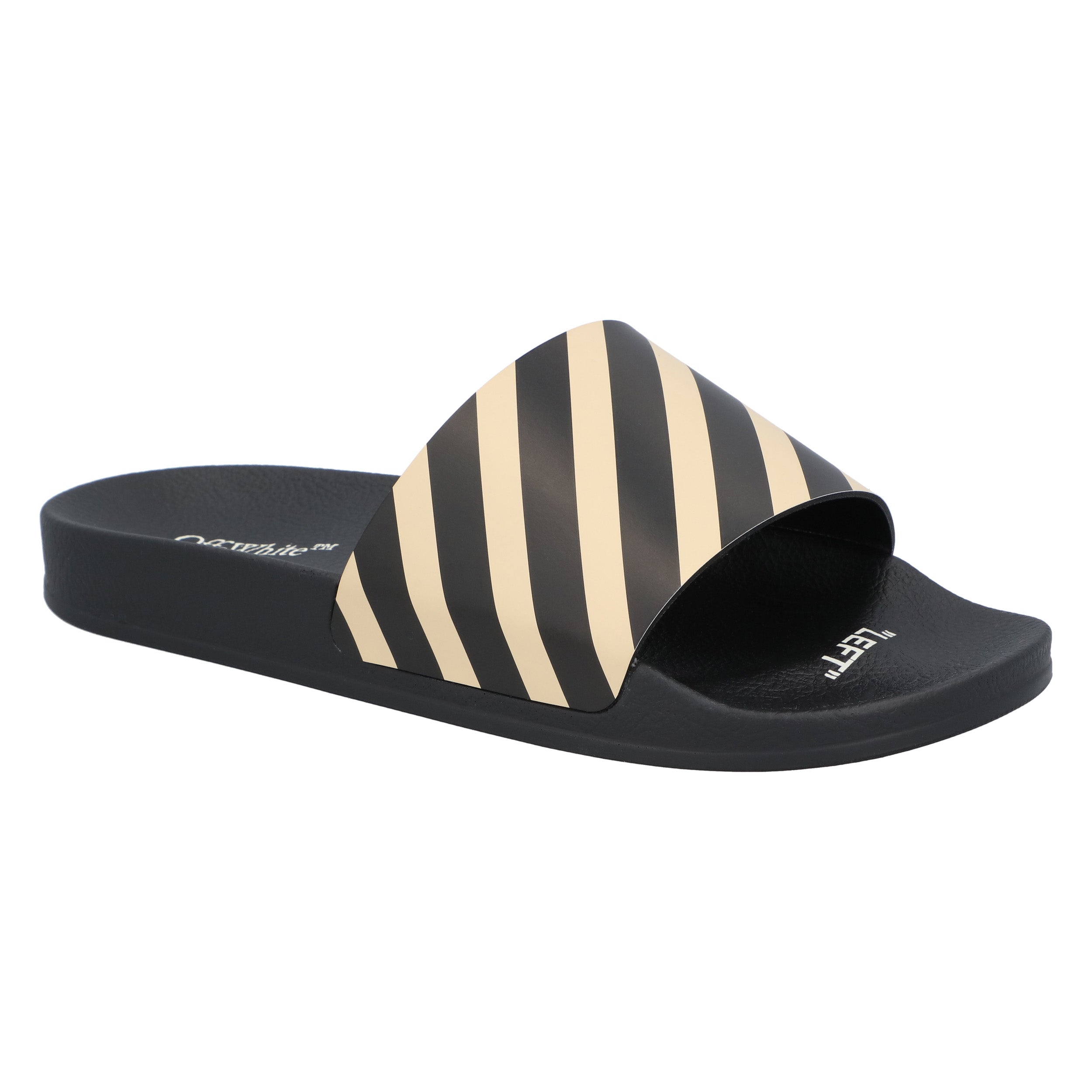 Sliders 'Diagonal Stripe - Black Beige'