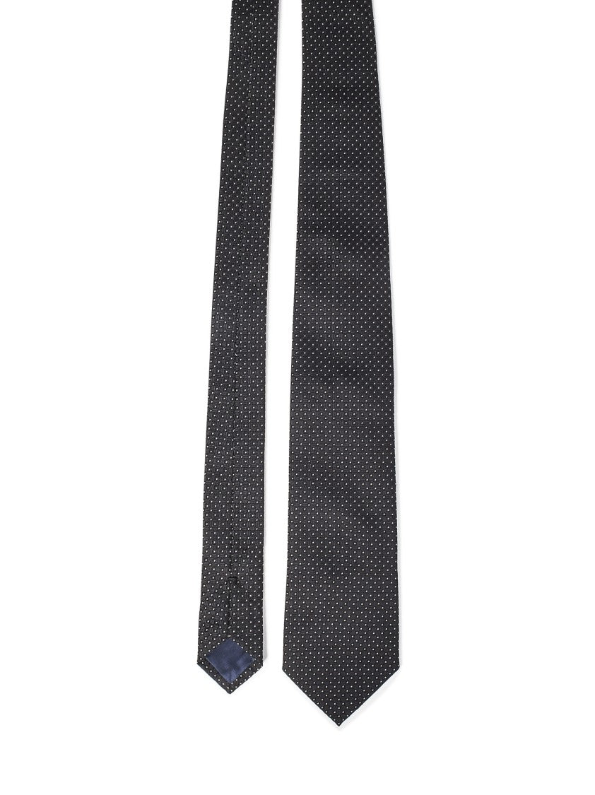 Black Pure Como Jacquard Silk Tie