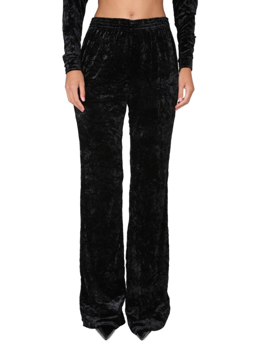 Relaxed Wide-Leg Pants With Elastic Waistband
