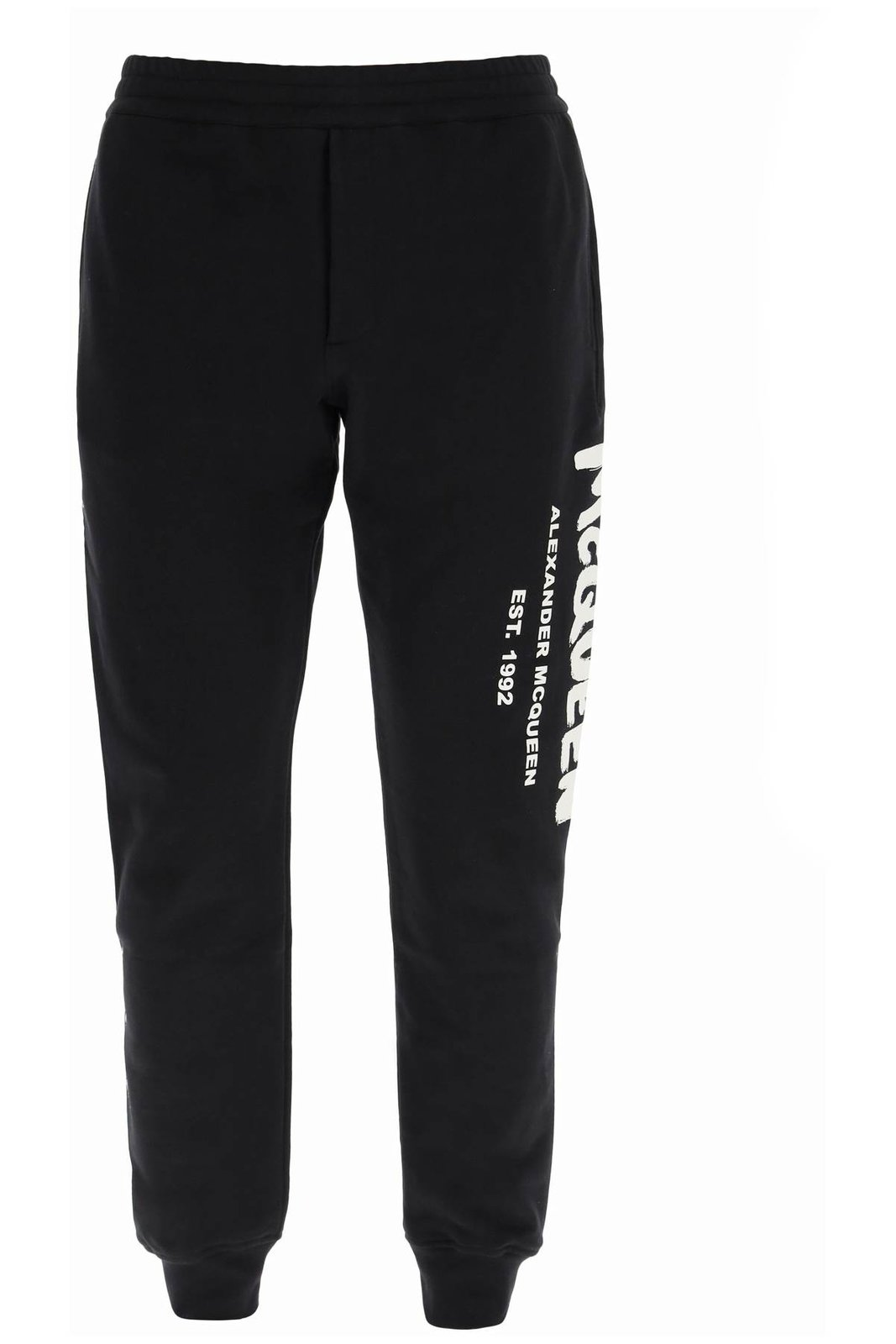 Tapered Jogger Pants with Vertical Text Logo