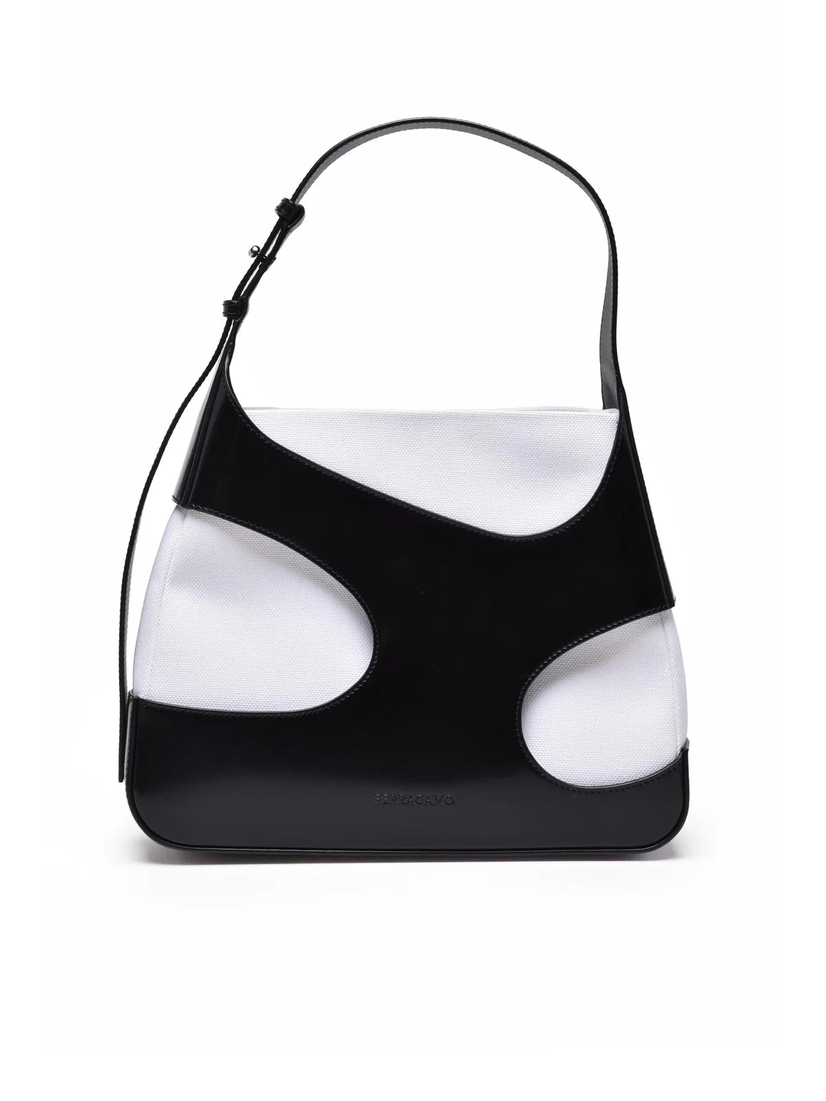 Cut Out Shoulder Bag - Black/White