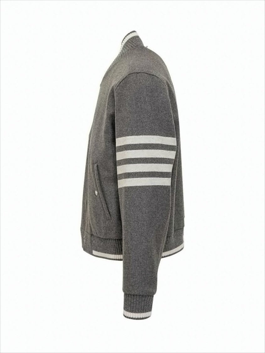 Classic Bomber Jacket with Ribbed Collar and Cuffs