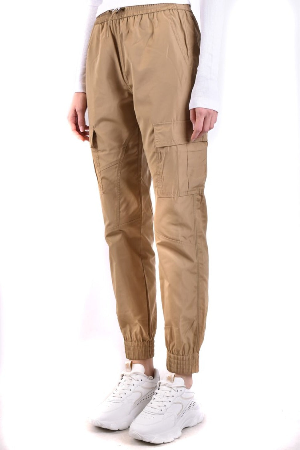Cargo Trousers With Elastic Waistband And Functional Pockets