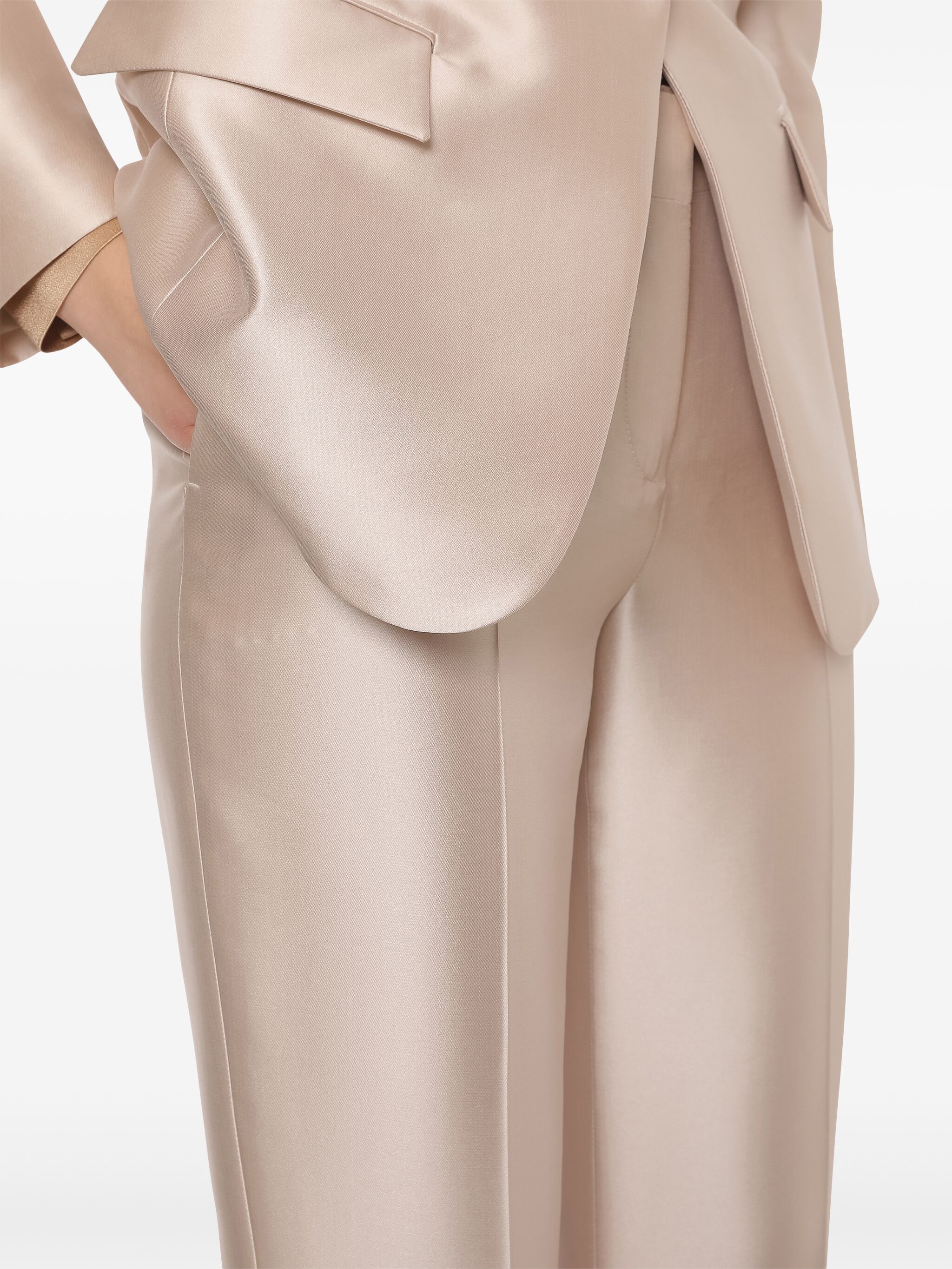 Tailored Mikado Trousers With Lustrous Finish
