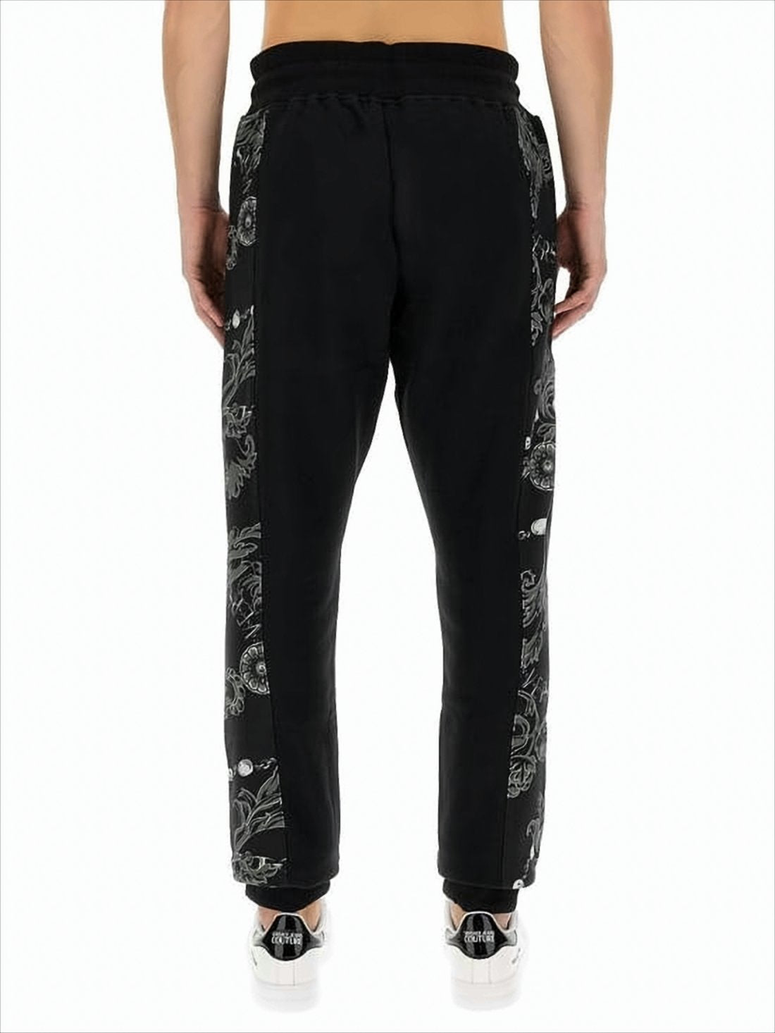 Contemporary Black Jogger Pants with Graphic Detail