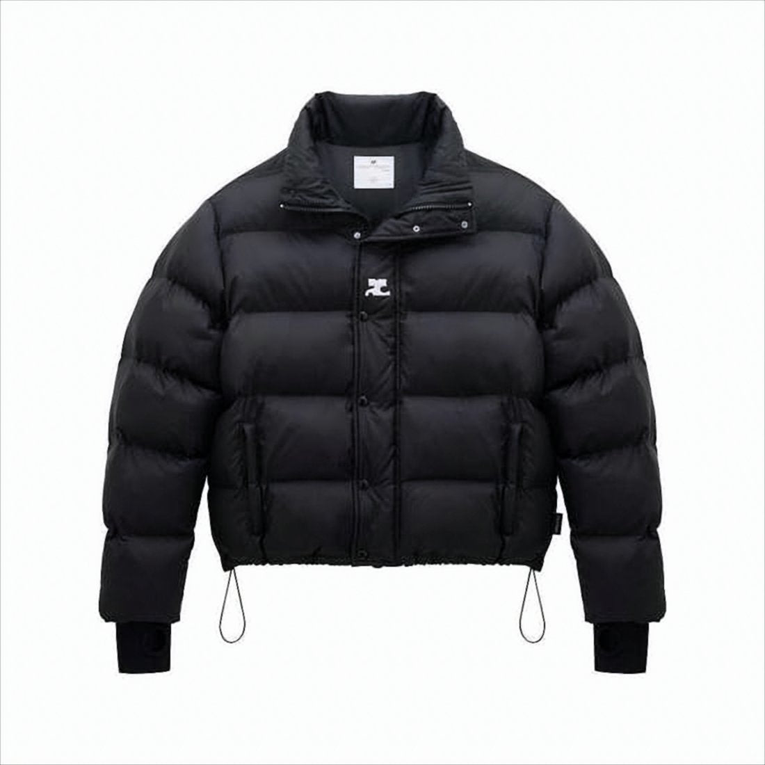 Quilted Down Coat with High Collar