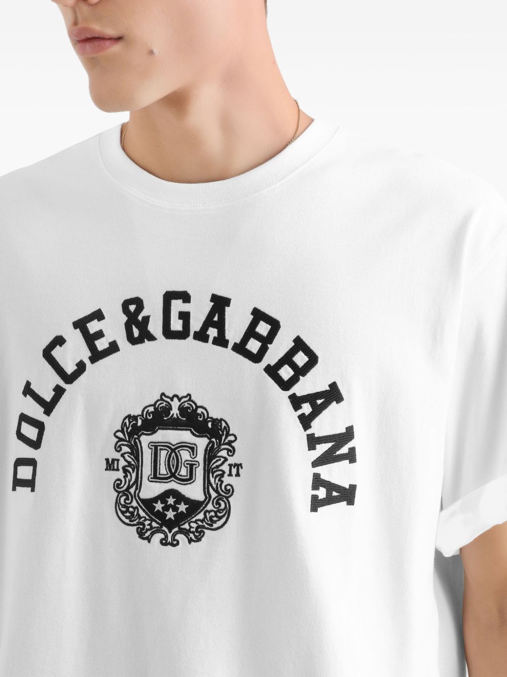 Relaxed-Fit White T-Shirt With Bold Logo Design