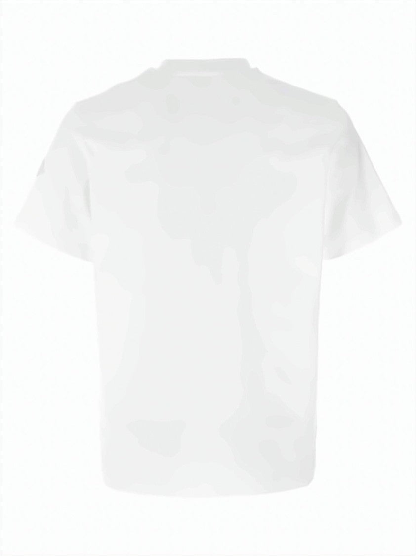 Short-Sleeve White Cotton T-Shirt With Bold Logo