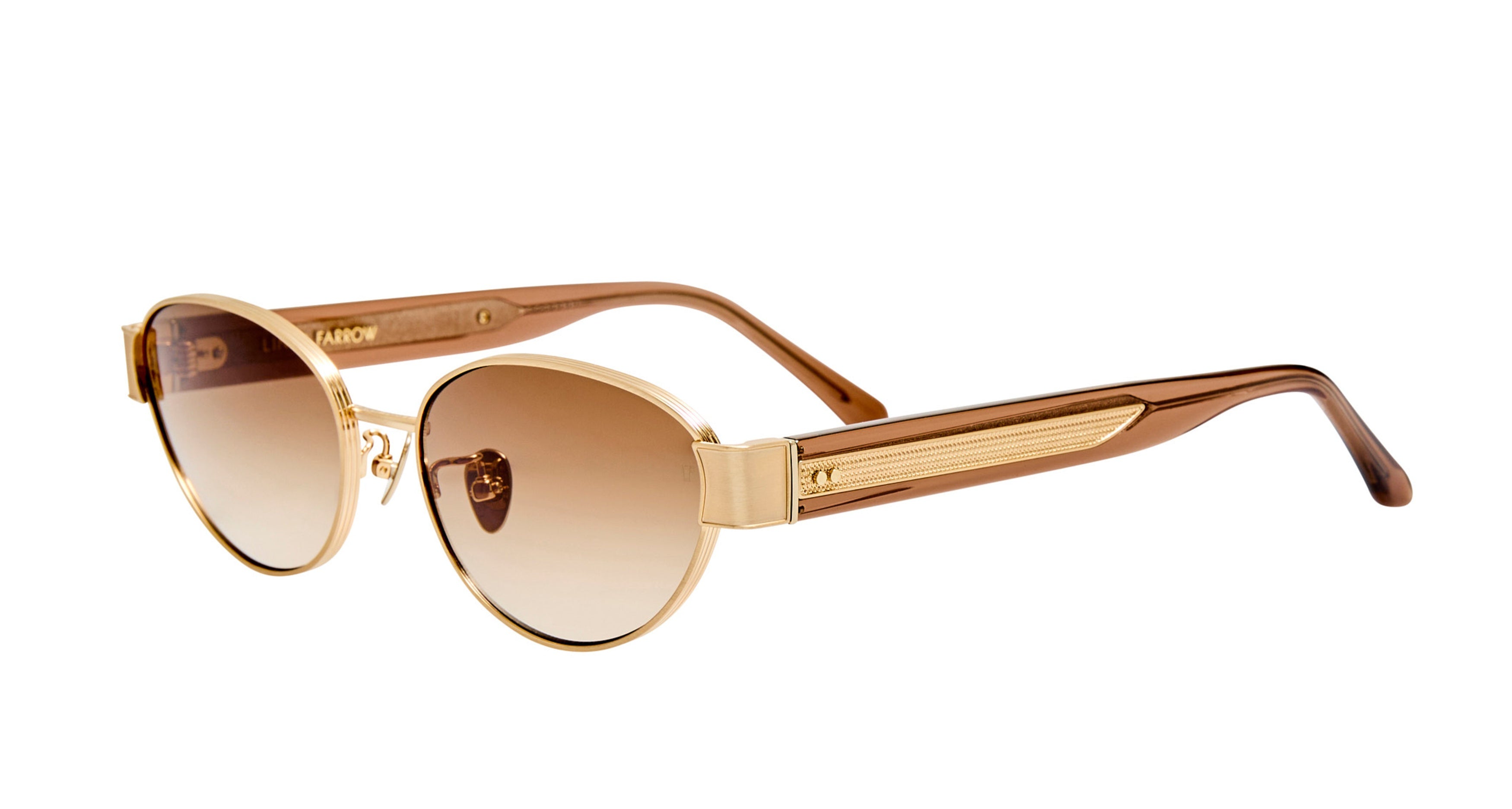 Lfl Round Gradient Lenses with Gold-tone Metal Frame