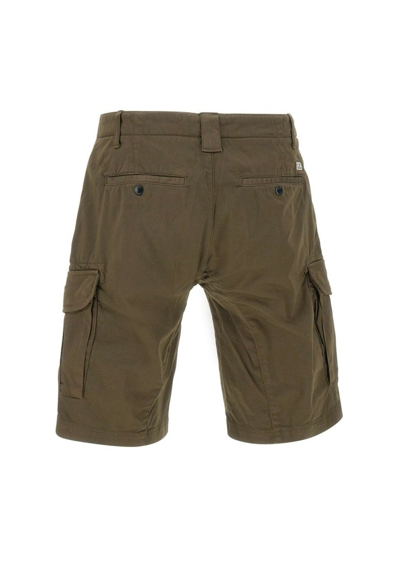 Structured Brown Shorts With Multiple Pockets