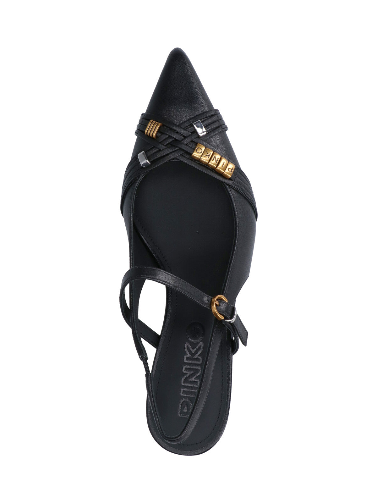 Black Gloria 18 Leather Slingback Pumps