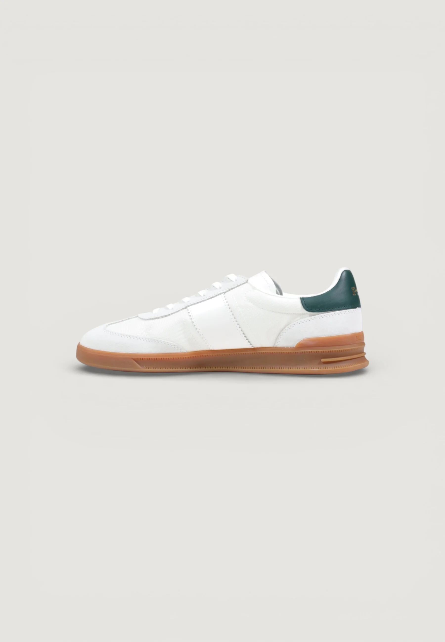 Low-Top Sneakers with Dark Green Accents