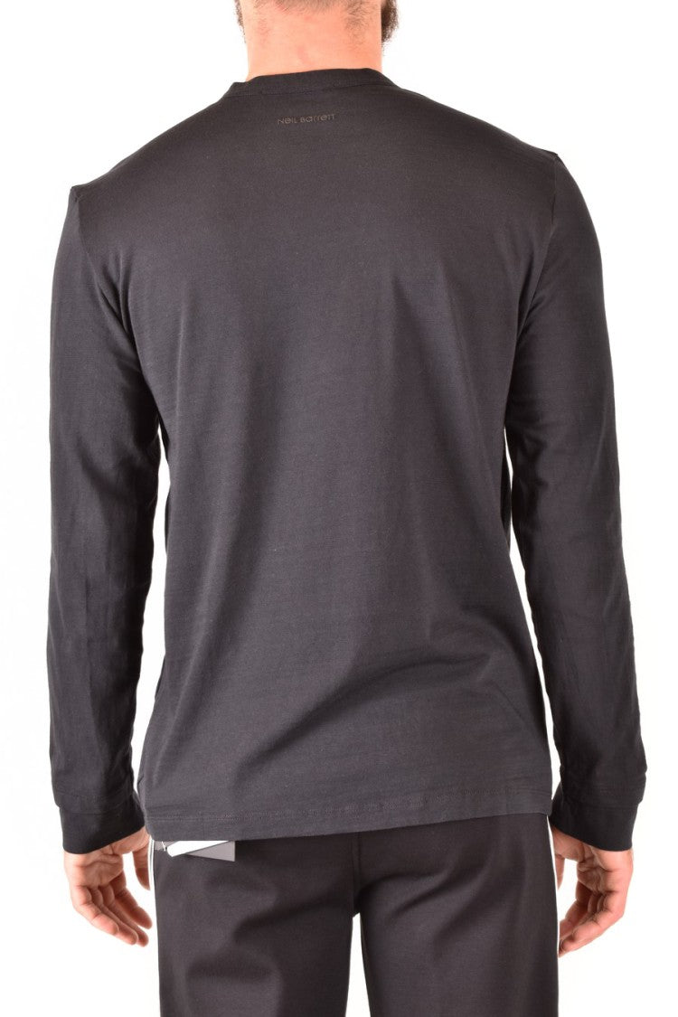 Long-Sleeve Black Cotton Shirt