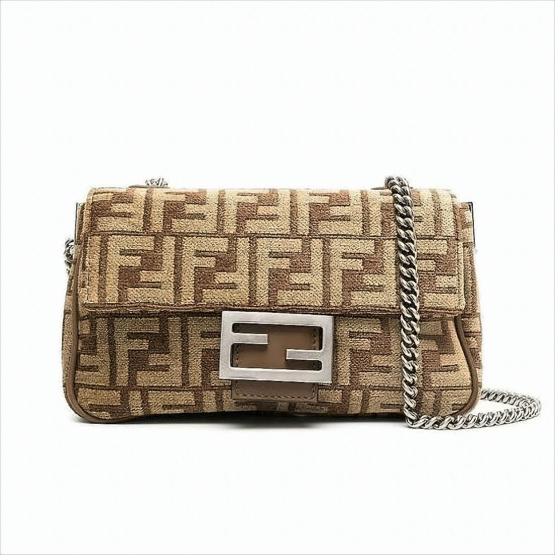 Rectangular Monogram Tote Bag with Chain Strap
