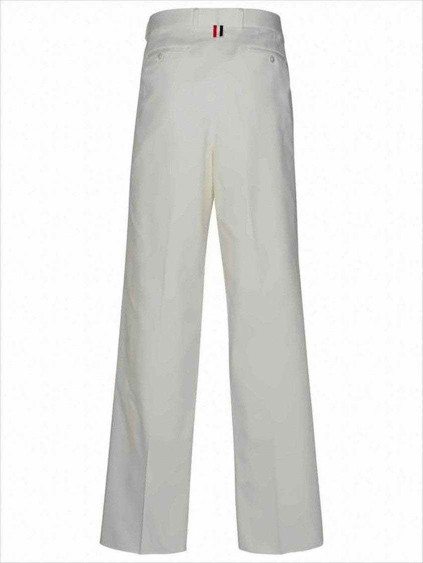 Straight-Leg Pants with Minimalist Design and Tricolor Detail