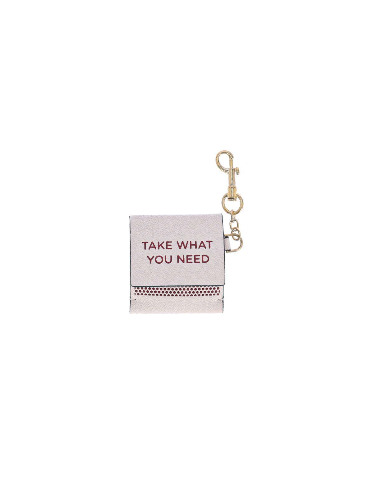 Playful Textured White Leather Matchbook Keychain