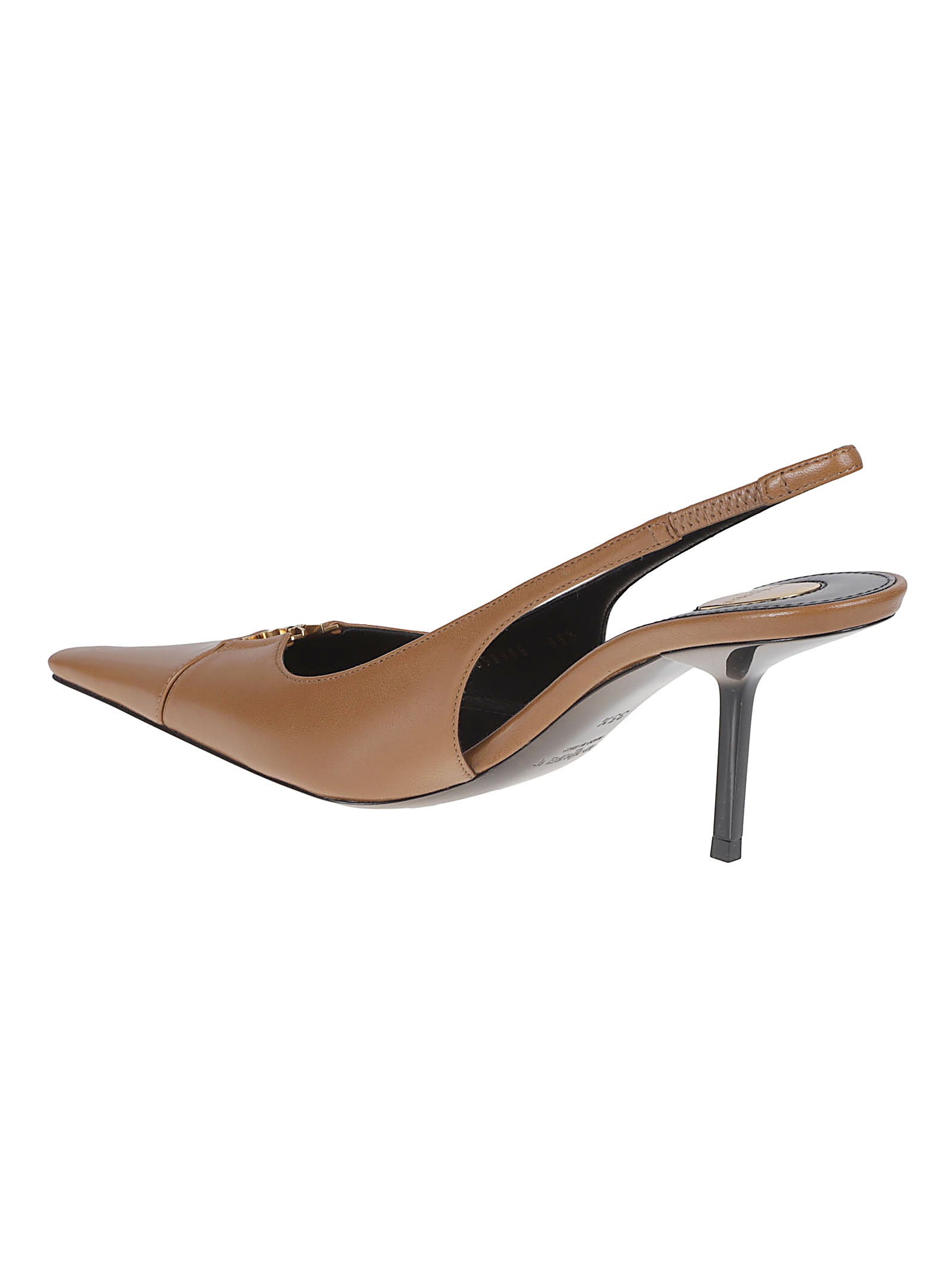 Pointed-Toe Slingback Shoe with Stiletto Heel and Cut-Out Design