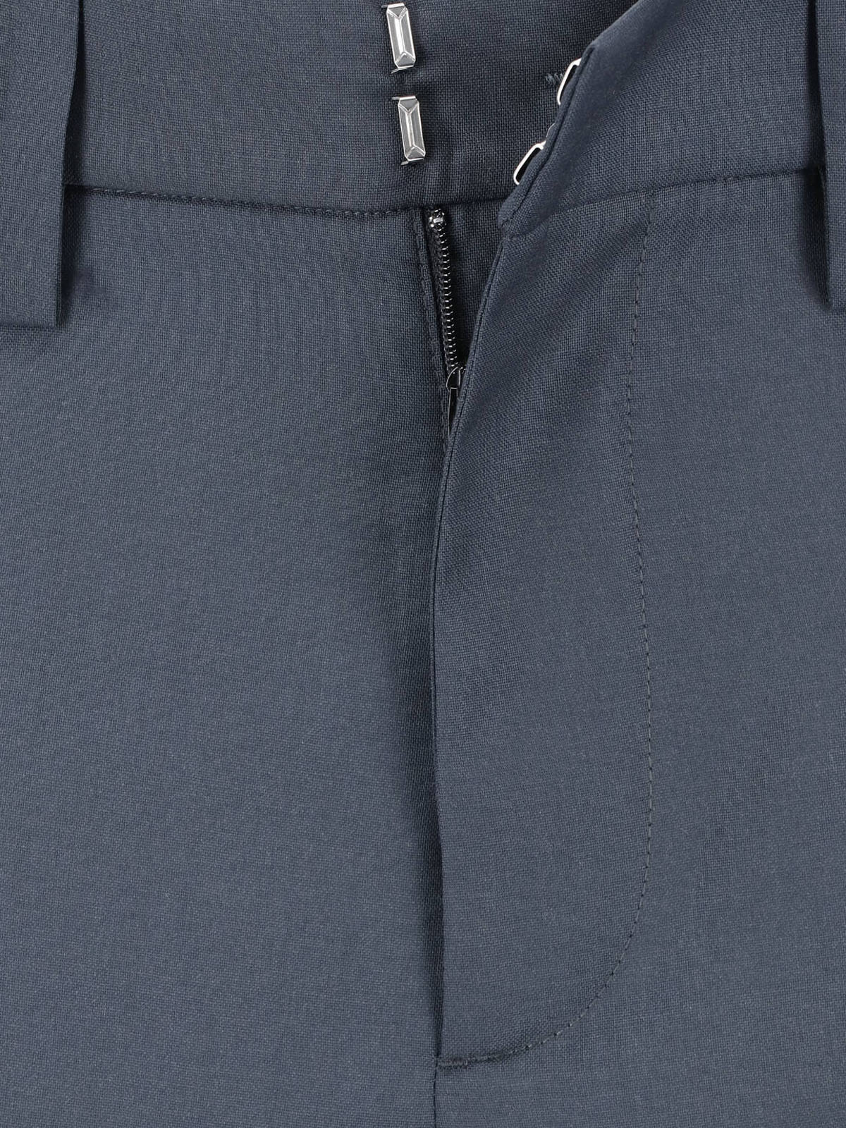 Grey High-Waisted Straight Leg Virgin Trousers