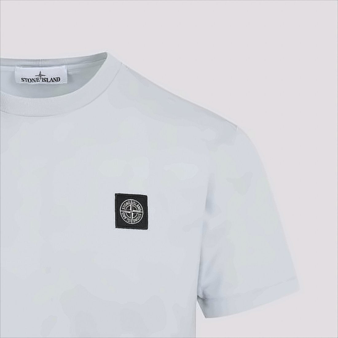 White Short-Sleeve T-Shirt with Iconic Logo Patch