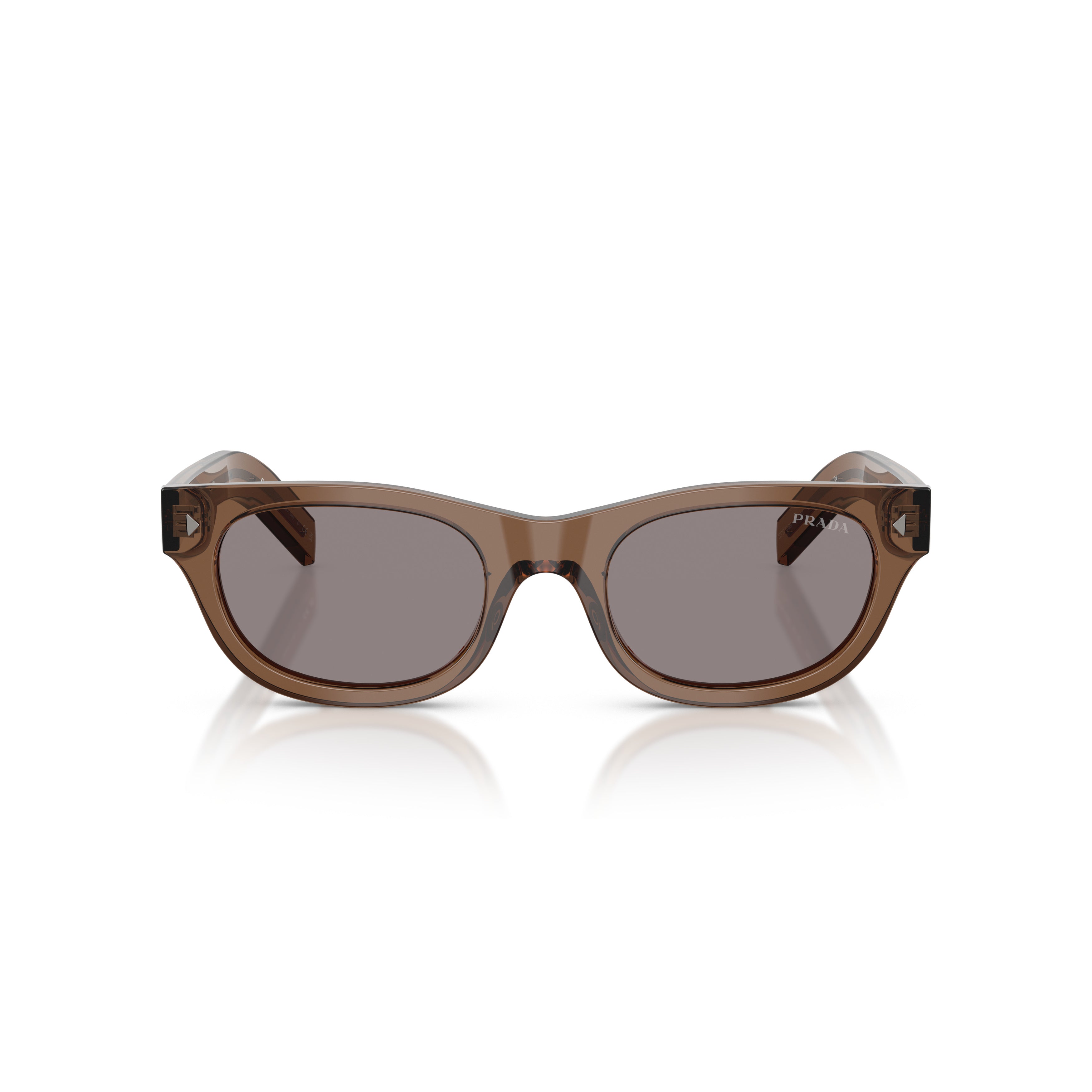 0pr C09s Translucent Brown Acetate Rectangular Sunglasses