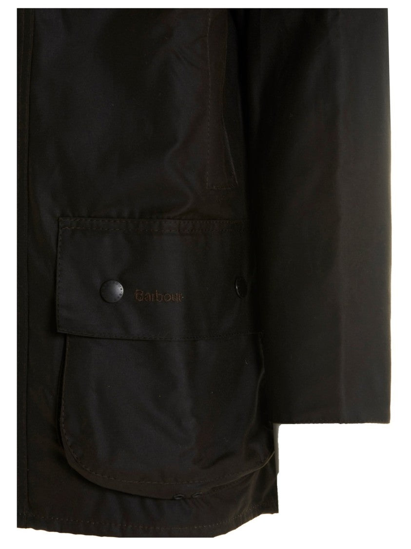 Matte Finish Barbour Jacket With Structured Silhouette