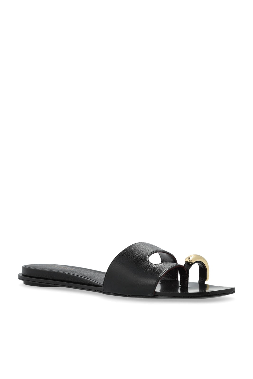 Black Sandals with Gold Accent
