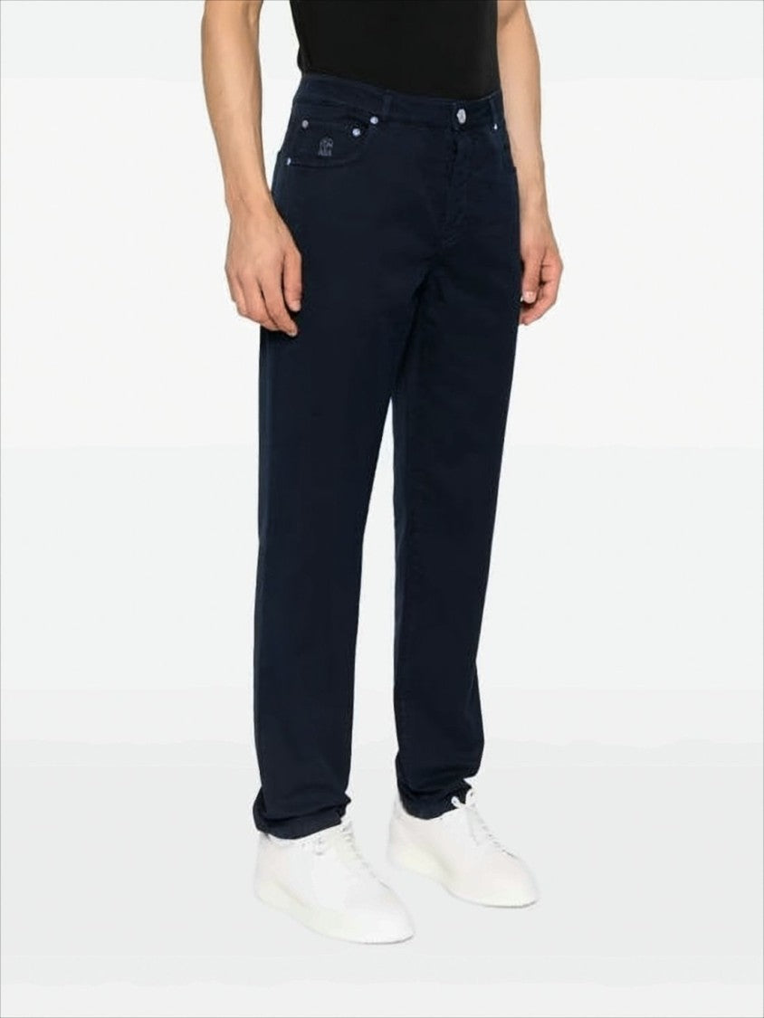 Classic Five-Pocket Straight Pants in Dark Navy