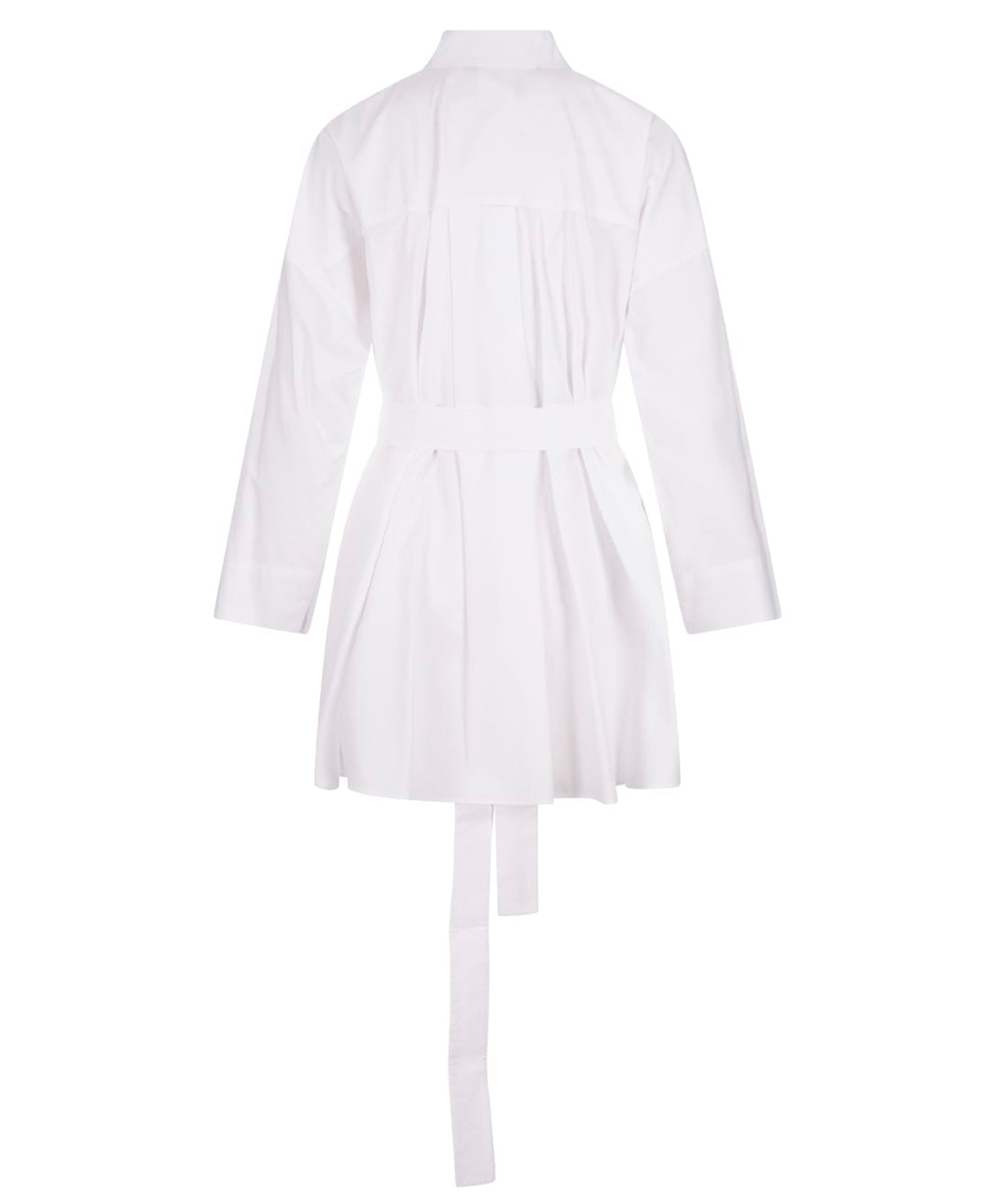 Long-Sleeved Tailored Shirt with Self-Tie Belt