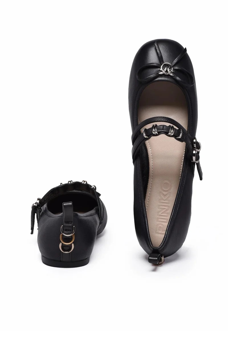 Leather Ballerinas - Black