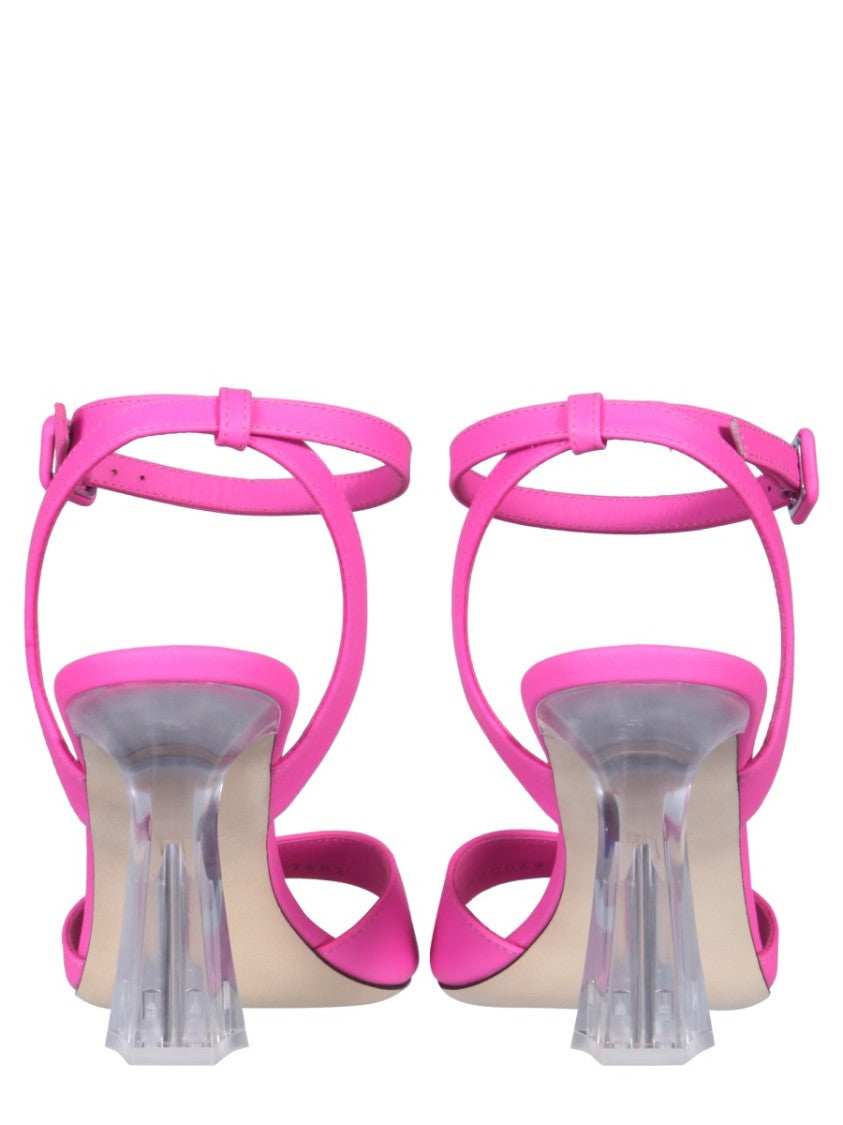 Pink Sandals With Transparent Plexi Heel