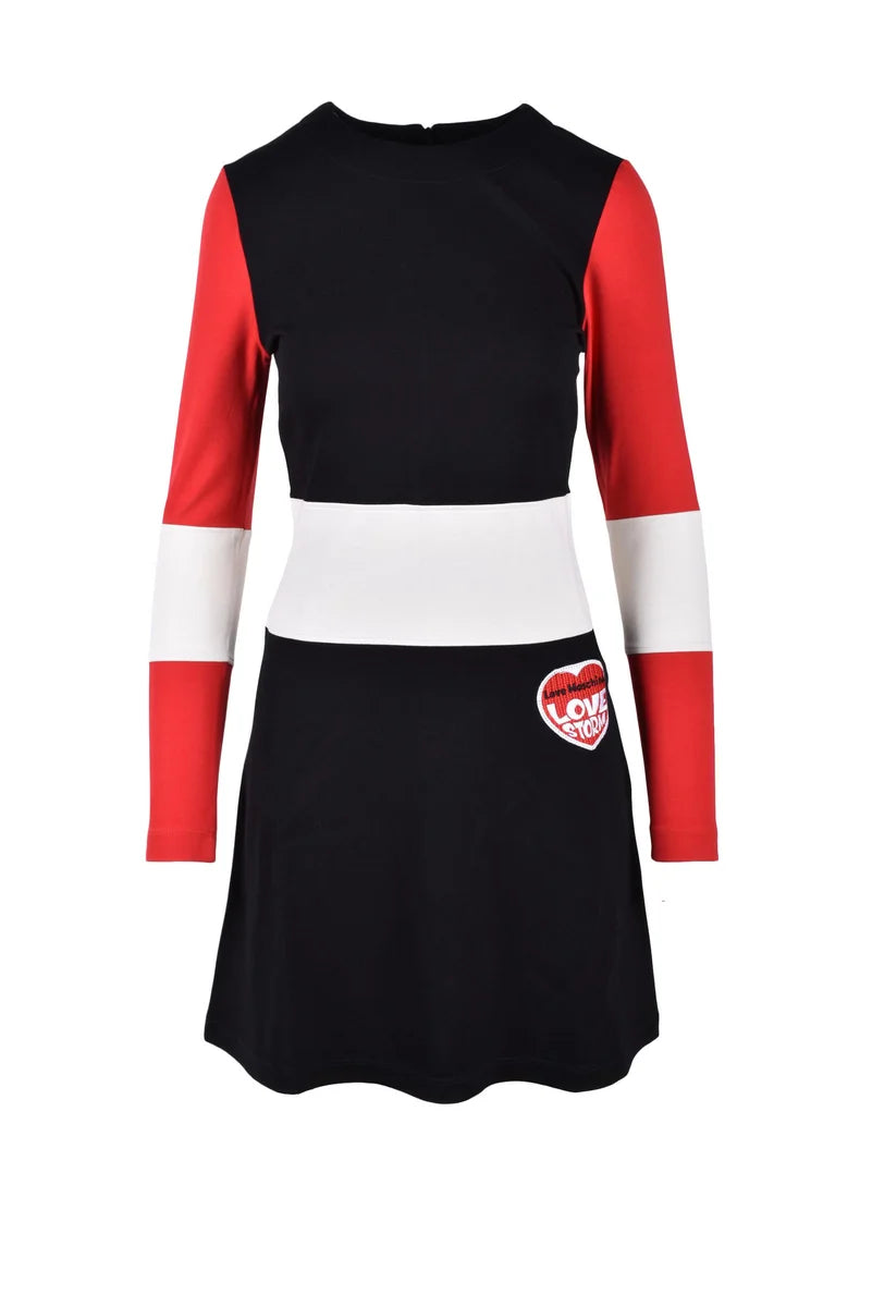Viscose Nylon Spandex Sweatshirt Dress - Black