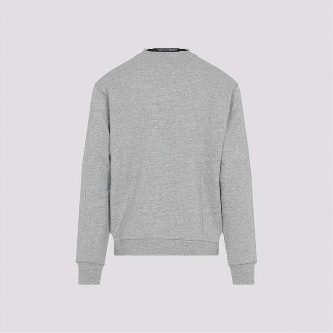 Heather Grey Long-Sleeve Crewneck Sweatshirt With Functional Details